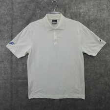 Nike Golf Dri-Fit Mens Polo Shirt Size Medium White Cotton Short Sleeve Collared
