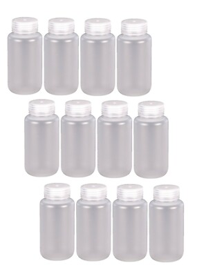 Lot of 12 VWR 250 ml Bottles, Polypropylene, Wide Mouth - Part # 414004-125