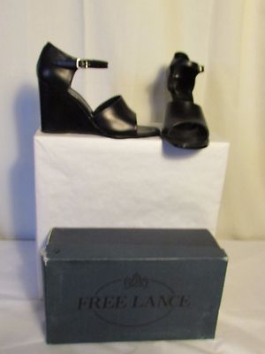 Sandales Compensées FREE LANCE En Cuir De Veau Noir - Taille 41, Occasion Proche Du Neuf