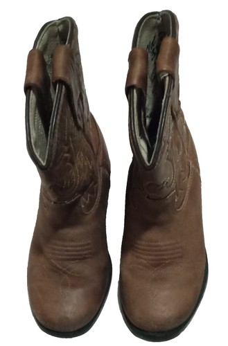 Old West Made in Texas Tall Black Leather Harness Boots Size 