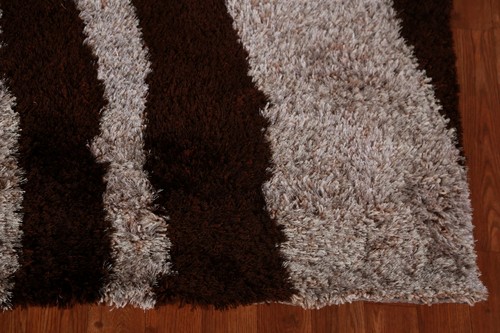 Abstract Indian Hand-tufted Rug 5x8 ft Modern Shaggy Carpet - Picture 5 of 17