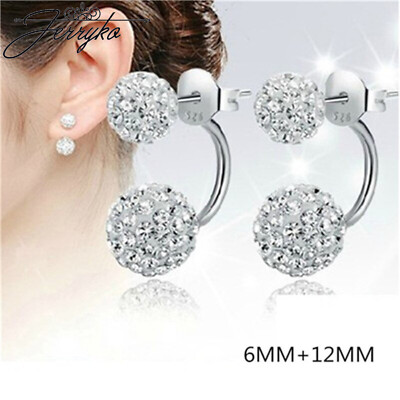 Damen Ohrringe 925 Sterling Silber Creole Zirkon Schmuck Hänger Frauen Geschenk