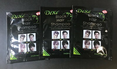 Instant Hair Dye - Dexe Black Hair Shampoo - (3) Pieces   Ships From USA