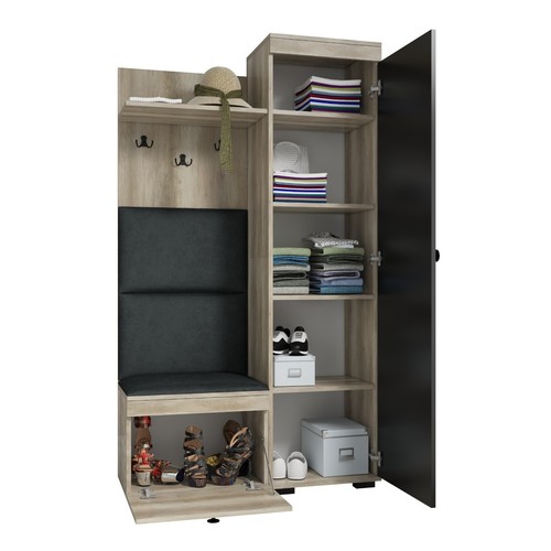 Flurgarderobe DUO, Garderobenschrank, Spiegel, Schuhschrank, fertig aufgebaut - Bild 22 von 33