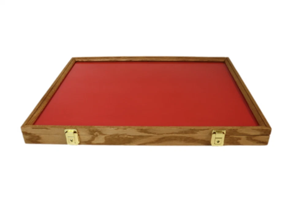 Wood Display Case 24 x 18 x 2" with Glass Top Cedar, Cherry, Oak, Walnut - Image 3 of 4