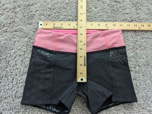 Lululemon Running Shorts Girls Kids 2 Black Zip Pocket Swim Athletic - Picture 3 of 5