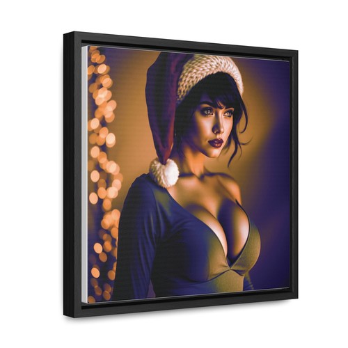 Canvas Wraps, Sexy Santa Girl Art Print Seasonal Wall Decor, Christmas Pin-Up - Picture 7 of 25