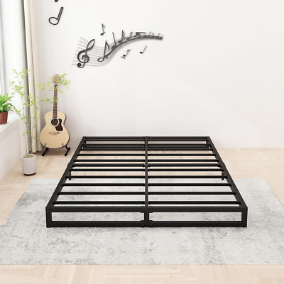 Heavy Duty 6'' California King Bed Frame - No Box Spring, Easy Assembly, Black