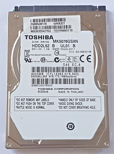 500 GB SATA Toshiba MK5076GSXN 5400rpm 8MB HDD 2,5" interne Festplatte