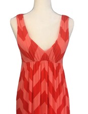 J. CREW Chevron Jersey Maxi Long Dress / Medium / Red Pink Viscose Spandex