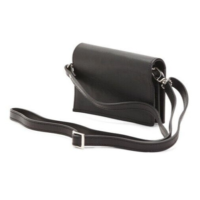 New Anonimo Fiorentino Black Leather Made in Italy Small Crossbody Flap Over Bag