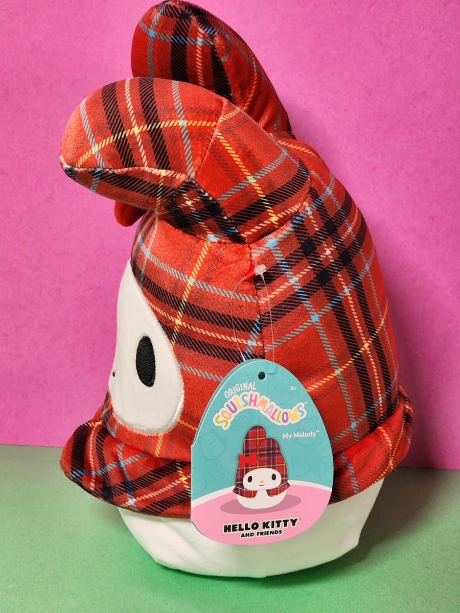 Squishmallows Sanrio Hello Kitty My Melody wearing a Plaid Hat
