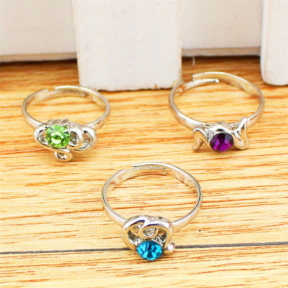 30 pcs Wholesale Lot Children Kid's Ring Color Size Mixed Silver Plated ...