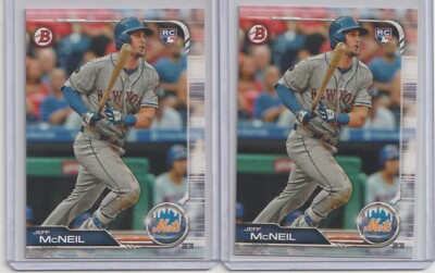 2019 BOWMAN JEFF MCNEIL #90 RC (2) CARD LOT