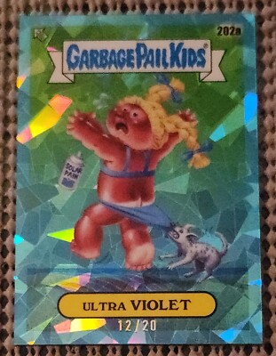 ULTRA VIOLET: 2022 Garbage Pail Kids Sapphire 3  S3 AQUA REFRACTOR (#12/20) SSP
