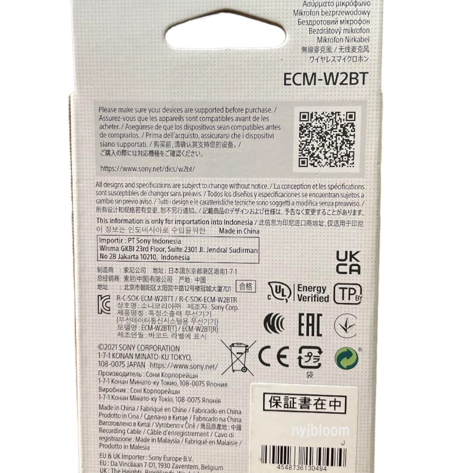 New SONY ECM-W2BT Wireless Microphone for Digital-Audio MI Camera - Image 3 of 4