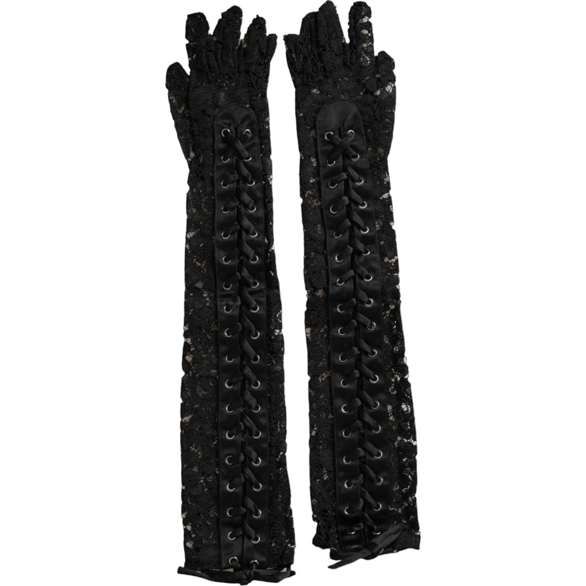 【関税&送料込】Dolce & Gabbana Gloves Black DOLCE & GABBANA Gloves Black Taormina Lace Elbow Length