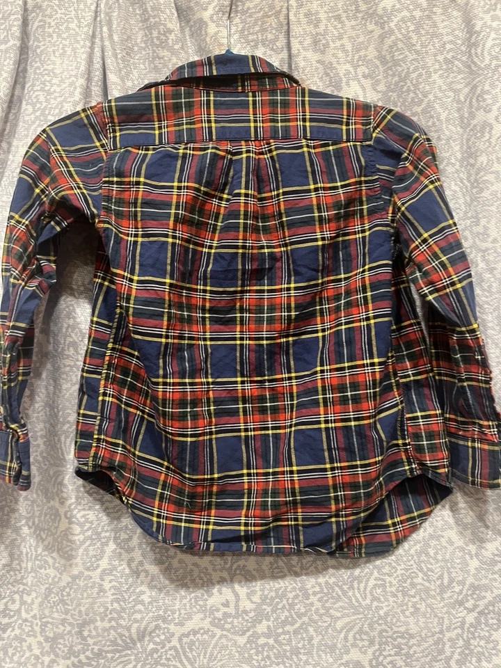Camisa de vestir a cuadros American Living de algodón multicolor manga larga 7 para niños Foto 2 de 4