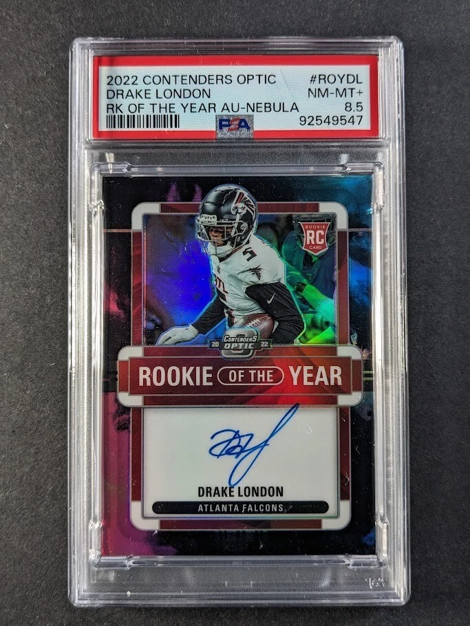 Drake London Panini Contenders Optic Rookie of the Year Contenders Autographs #ROYDL Nebula