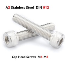 M4 M5 M6 M8 A2 Stainless Steel Allen Bolts Socket Cap Screws Hex Head DIN 912