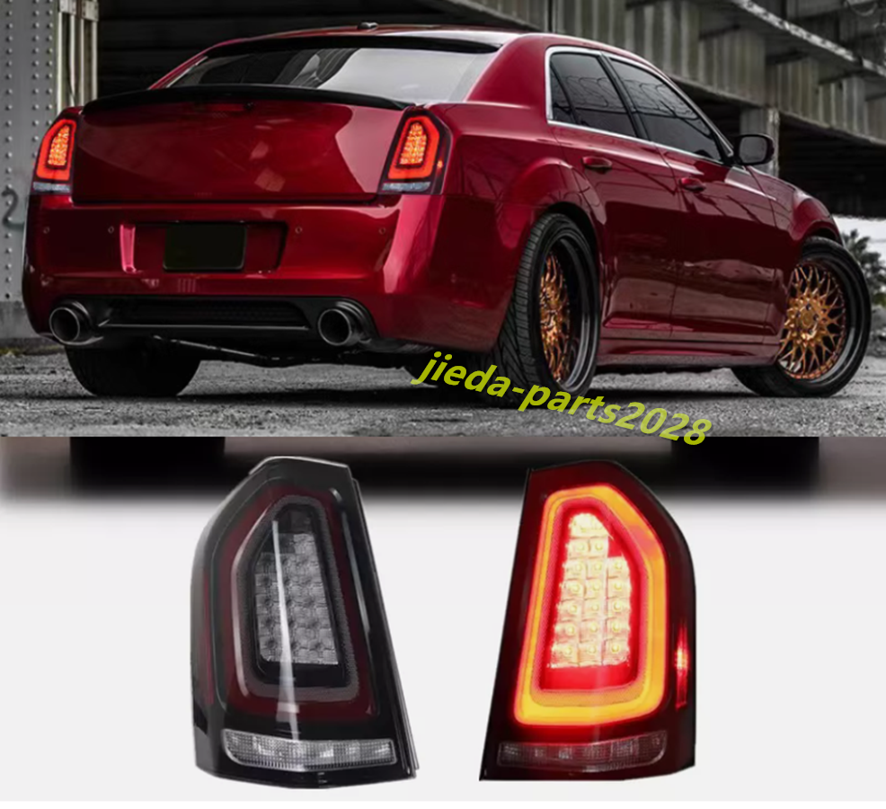 For Chrysler 300C Smoked Black LED Rear Lamps Taillight Dynamic