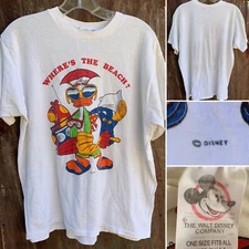 Vintage The Walt Disney Company T-Shirt WHERE’S THE BEACH? Single Stitch USA