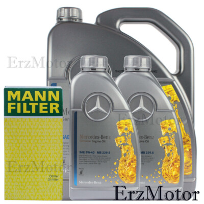 7L ORIGINAL MERCEDES MOTOROEL 5W40 MB 229.5 MIT MANN FILTER OELFILTER HU 711/6 z