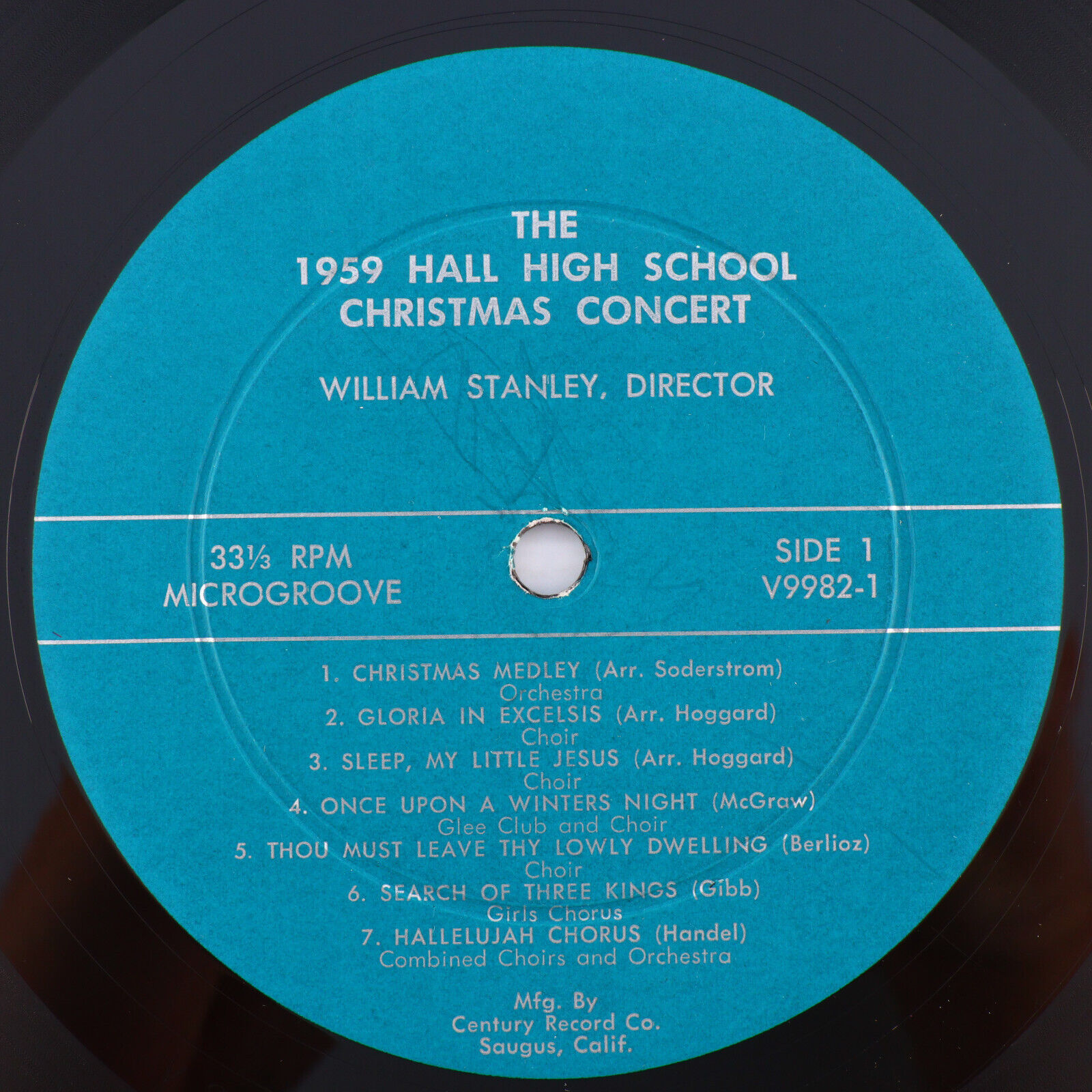 1959 Hall High School Christmas Concert, William Stanley 12" Vinyl LP V-9992