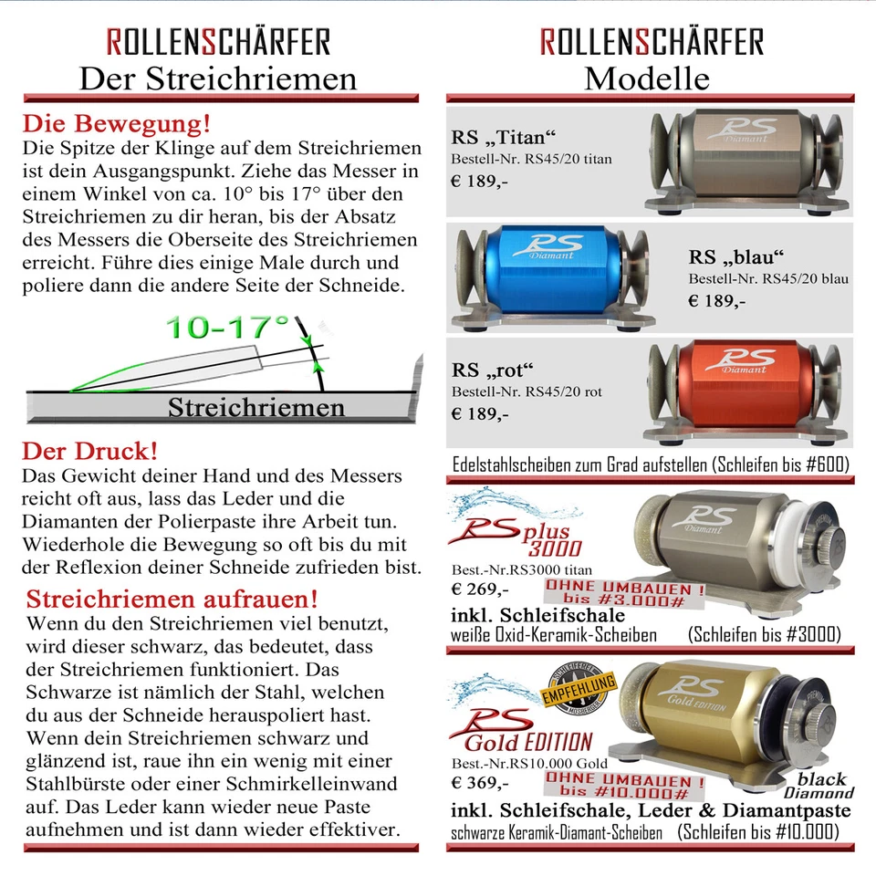 Messerschärfer ROLLENSCHÄRFER Diamant Wetzstahl Edelstahl Messer Profischärfer - Bild 4 von 4