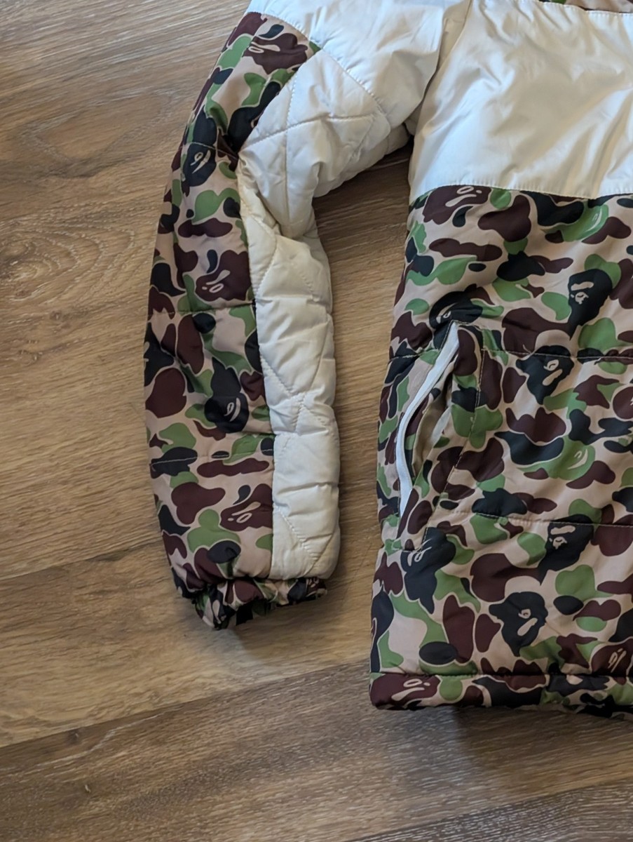 Adidas Jacket Mens White Small Bape ABC Camo Firebird Shark Puffer