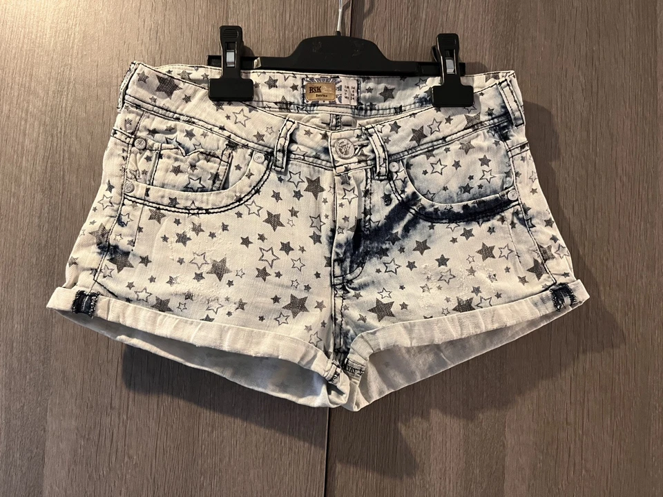 Short BSK étoiles – Jean bleu/blanc – Taille 34 (XS) – Été – Urbain - Photo 1/4