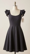 SHEIN Women’s Black Tie Back Dress Size XL 14 Ruffle Sleeve Open Back Dress #142