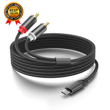 USB C to 2 Male RCA Audio Stereo Cable 3.3 FT USB Type C to Male RCA Adapter