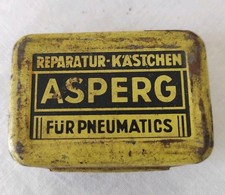 Original alte Blechdose Asperg Reparatur K&auml;stchen f&uuml;r Pneumatics