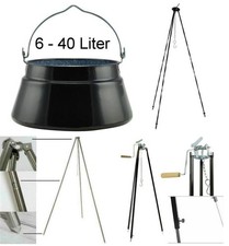 Neu 6 - 40L Ungarischer Fischkessel Emaille Feuertopf Gulaschkessel Kessel