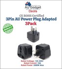 3Pack 2500W Universal UK/US/EU to AU 3-Pin Power Plug Adapter PE Insulated