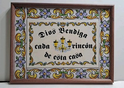 Decorative Tile Art With Wood Frame ''GOD BLESS EVERY CORNER OF THIS HOUSE''