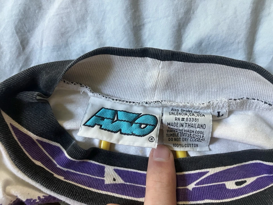 Vintage 1995 AXO Sports International Graffiti Moto Cross Supercross Jersey L - Image 3 of 4