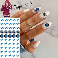 Detroit Lions Waterslide Nail Decals Set Of 50 Bonus Instructions