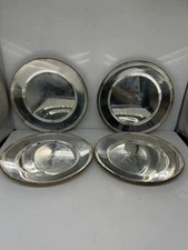 Lot 4 National Silver on Copper Plate Bread Butter 1025 VTG Monogrammed