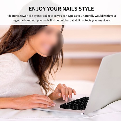 Gentle Touch Silicon Keyboard Protector Tailored For Longer Fingernails - Afbeelding 3 van 15