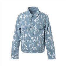 Louis Vuitton 22AW Cotton Denim Jacket 52 Men's Blue Gray RM222Q LV Logo DNA Le