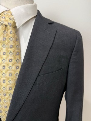Carlo Lusso Men s Charcoal Sharkskin Suit Microtech Size 38 R Pants 32 X 28