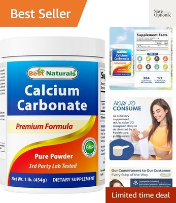 Calcium Carbonate Powder 1 Pound - Food Grade 16 OZ Pack of 1