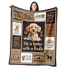 Gifts Throw Blanket Gifts for Women Mom Gifts, Mini/Standard Poodle 60" x 50"