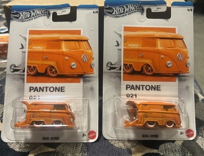 Hot Wheels Kool Kombi Silver Series Pantone Orange Volkswagen Van 1:64 Lot of 2