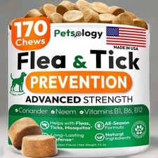Natural Dog Flea and Tick Prevention and Control, All Breeds Ages, 170Chews