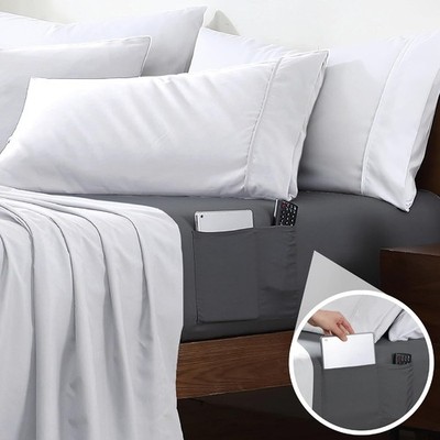 Queen Fitted Sheet with Double-Sided Pockets - 14'' Deep Pocket Microfiber Sheet
