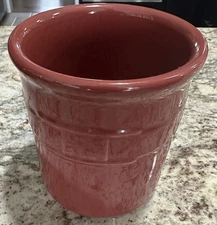 Longaberger Woven Traditions Pottery Paprika 1 Quart Crock  Made In USA