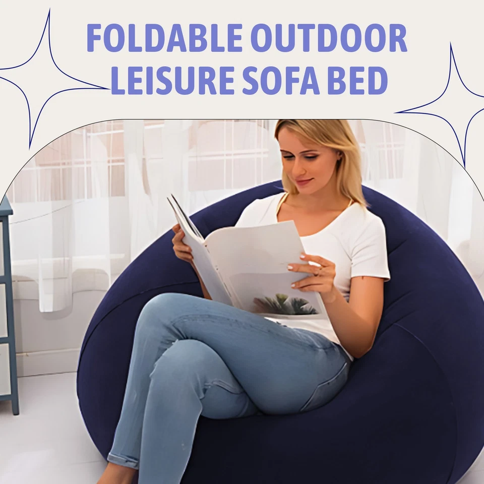 GroßEs Aufblasbares Sofa, Stuhl, Sitzsack, Beflockung, PVC, Garten, Lounge,8222 - Bild 3 von 4